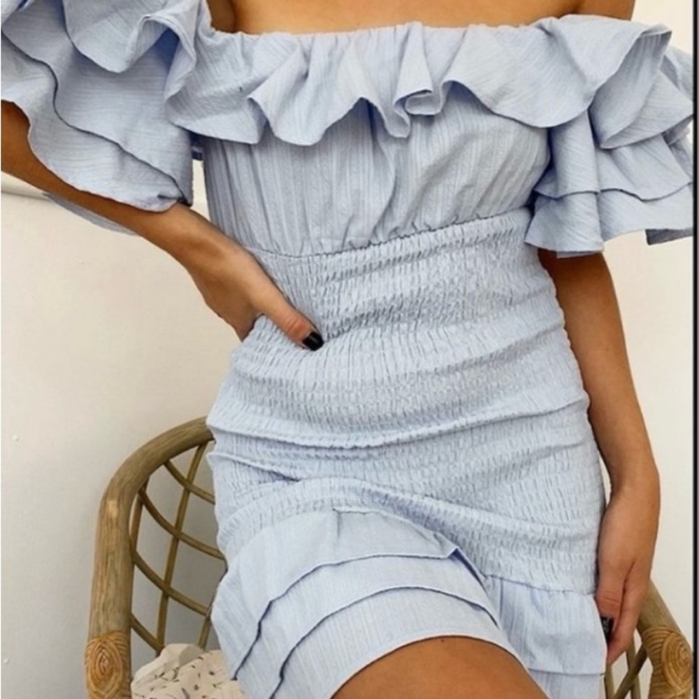 Off-Shoulder Blue Dress - NEVER WORN